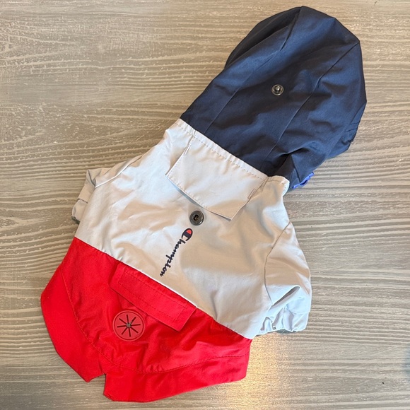 Champion Pet Jacket with Hood - Red, Blue, Gray - Picture 2 of 3